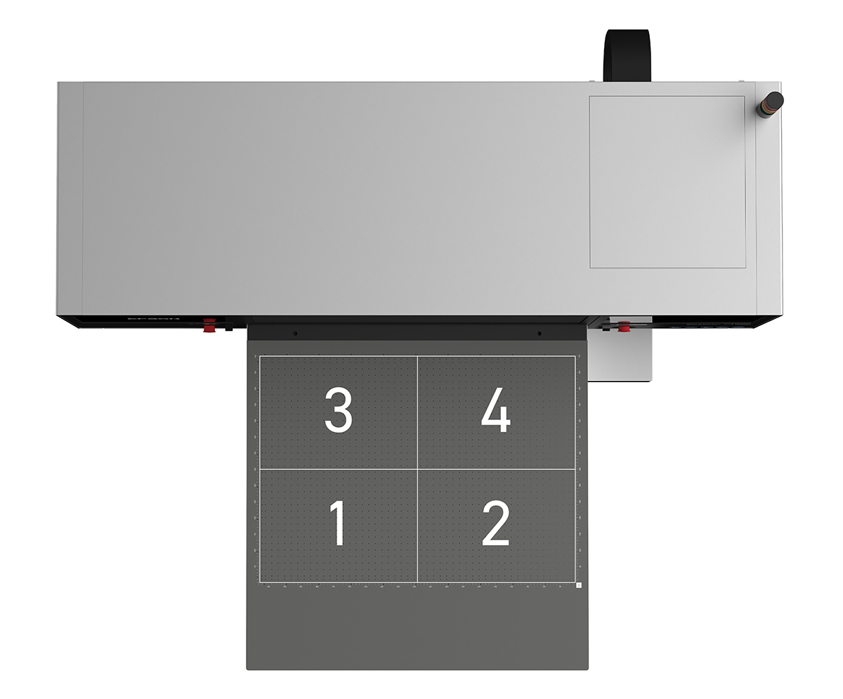 Multi-zone vacuum print bed of the Epson SureColor V4000